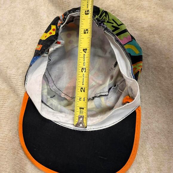 Walt Disney Mickey Mouse Black Multi 80s Painters Hat Cap Rare KIDS ELASTIC BACK - Picture 8 of 10